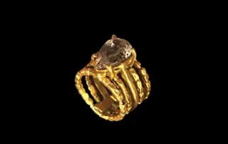 Band A Part 4 - Gold-Plated Brass Ring With Super Seven Quartz