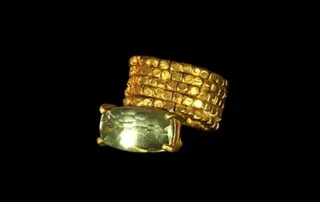 Beyond The Band 2 - Gold-Plated Brass Ring With Green Amethyst