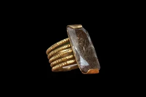 Eternity 3 - Rutilated Quartz Gold-Plated Silver Ring