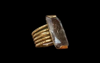Eternity 3 - Rutilated Quartz Gold-Plated Silver Ring