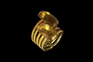 Eternity 5 - Concave-Cut Citrin Quartz Gold-Plated Silver Ring