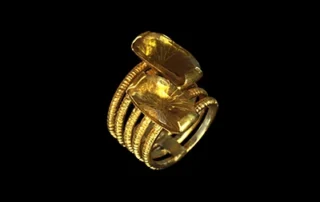 Eternity 5 - Concave-Cut Citrin Quartz Gold-Plated Silver Ring