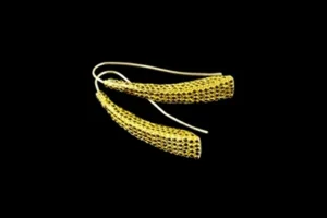 Microdots Falling Expansion Earrings – Black Cubic Zirconia Gold Plated Silver Earrings -s Microdots Falling Expansion Earrings: Black Cubic Zirconia Gold Plated Silver Earrings