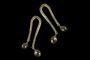 Microdots U Turn Earrings – Black Cubic Zirconia And Black Spinel Drops Silver Earrings Microdots U Turn Earrings - Black Cubic Zirconia And Black Spinel Drops Silver Earrings