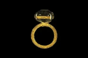 Single Out 1 - Gold-Plated Silver ring with Green Amethyst